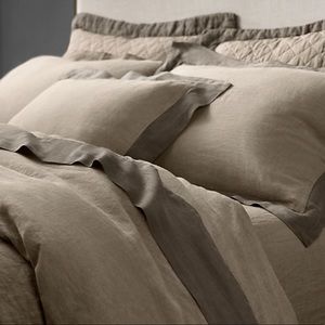 RH Restoration Hardware King Sham - 1 one - Belgian linen Stonewashed Framed